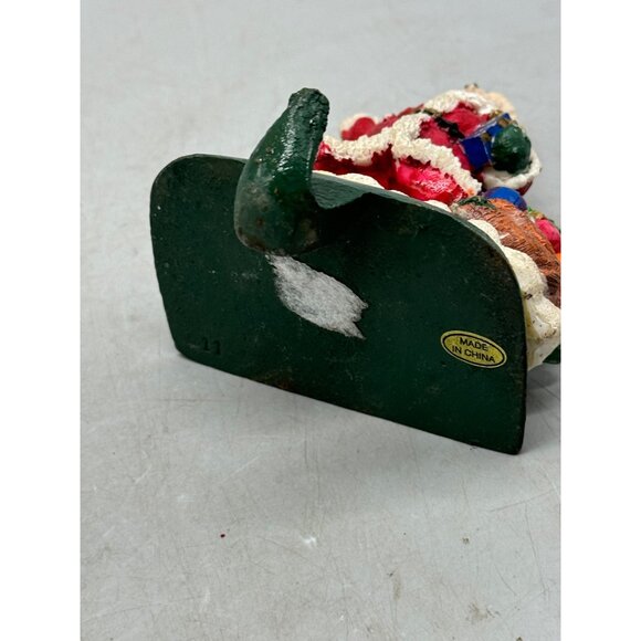Vintage Christmas Santa Claus Metal Stocking Holder With Painted Details READ - Picture 6 of 6